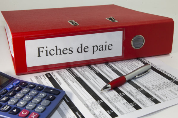 classeur, fiche de paie